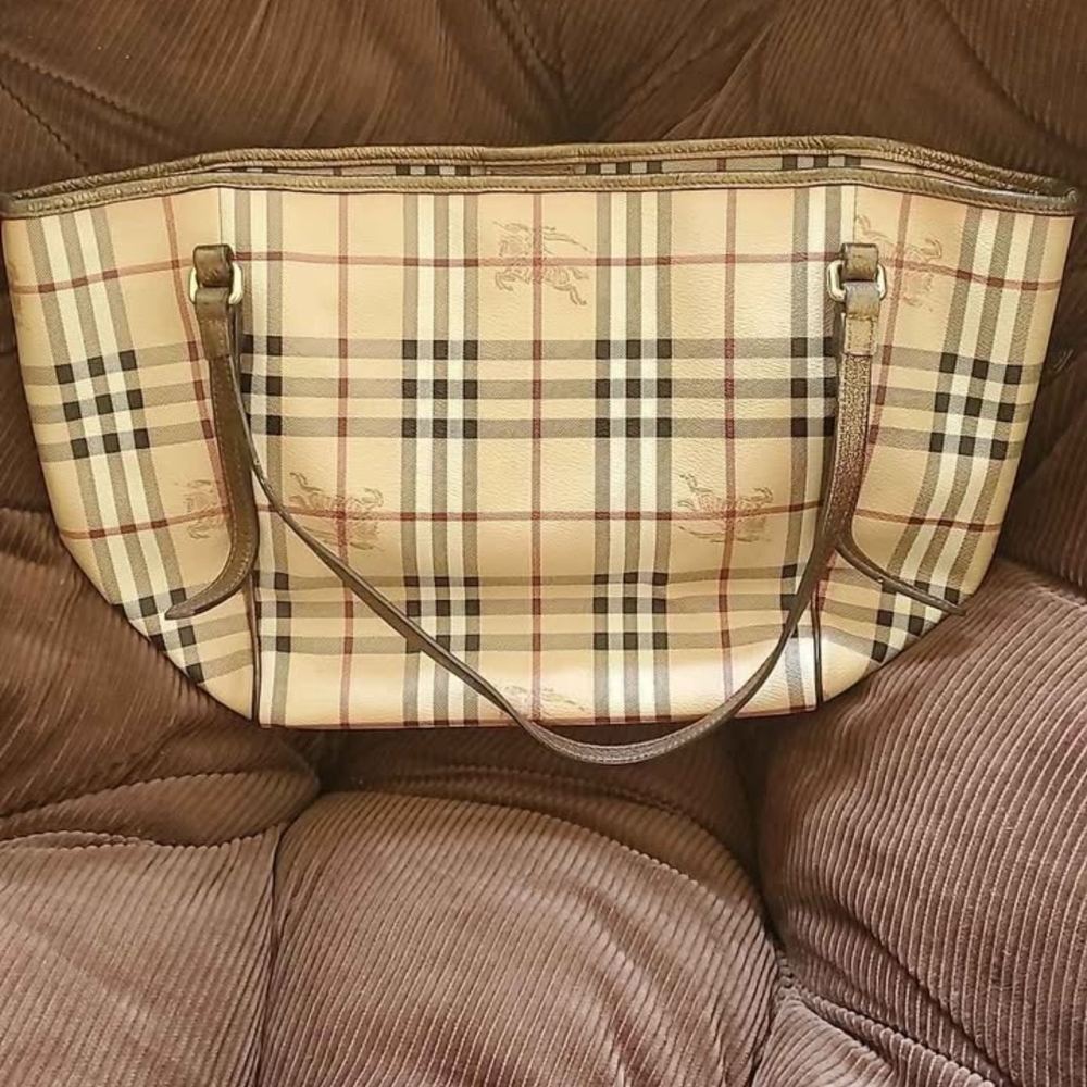 Burberry Haymarket Checkered Tote Bag